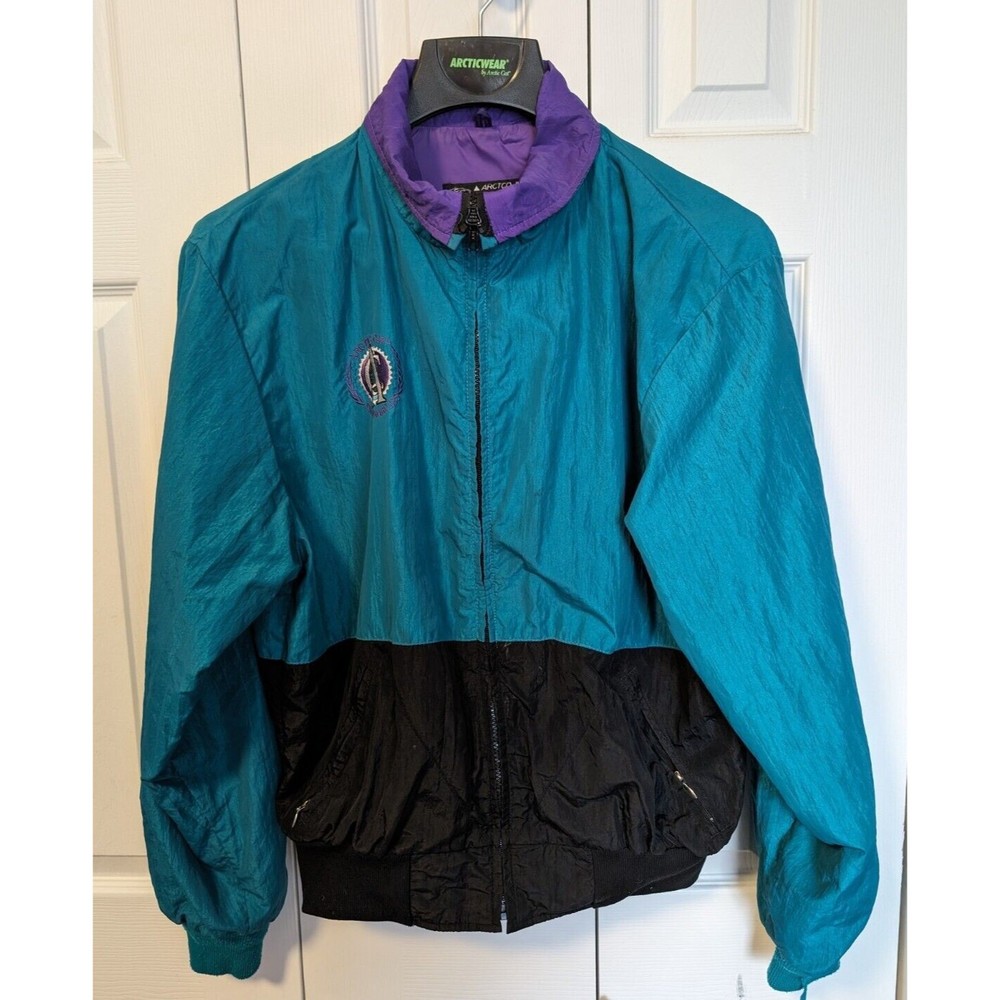 90s Vintage Arctic Cat Jacket M Black Purple Green Arcticwear Warm Up 4933-342